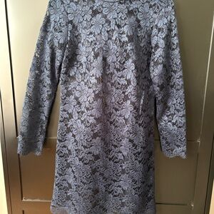 Lace Shift Dress - Dusty Blue